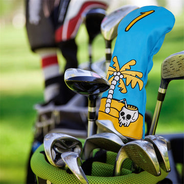 Coconut tree & Skull Golf Club Driver Head Cover - Craftsman Golf